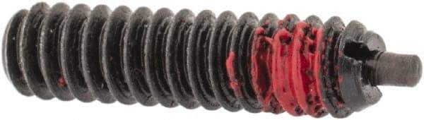 TE-CO - 6-32, 17/32" Thread Length, 1/16" Plunger Projection, Steel Threaded Spring Plunger - 0.046" Max Plunger Diam, 17/32" Plunger Length, 1.5 Lb Init End Force, 4.5 Lb Final End Force, 0.035" Hex - Eagle Tool & Supply