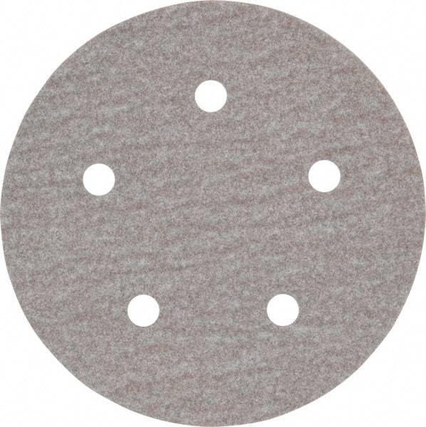 Norton - 5" Diam, 100 Grit, Aluminum Oxide Hook & Loop Disc - Fine Grade, Coated, B Weight Paper Backing, Series A275 - Eagle Tool & Supply
