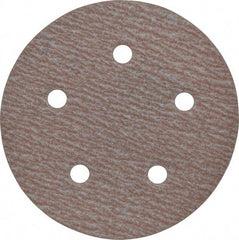 Norton - 5" Diam, 180 Grit, Aluminum Oxide Hook & Loop Disc - Very Fine Grade, Coated, B Weight Paper Backing, Series A275 - Eagle Tool & Supply