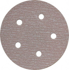 Norton - 5" Diam, 220 Grit, Aluminum Oxide Hook & Loop Disc - Very Fine Grade, Coated, B Weight Paper Backing, Series A275 - Eagle Tool & Supply