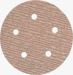 Norton - 5" Diam, 240 Grit, Aluminum Oxide Hook & Loop Disc - Very Fine Grade, Coated, B Weight Paper Backing, Series A275 - Eagle Tool & Supply