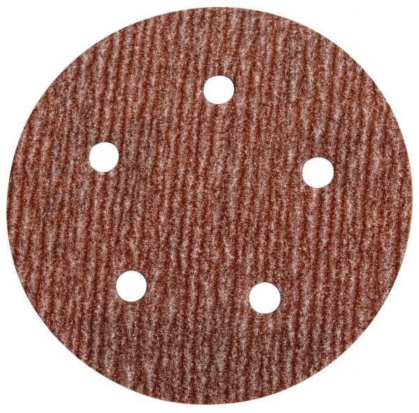 Norton - 5" Diam, 280 Grit, Aluminum Oxide Hook & Loop Disc - Extra Fine Grade, Coated, B Weight Paper Backing, Series A275 - Eagle Tool & Supply