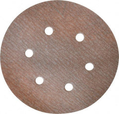 Norton - 6" Diam, 220 Grit, Aluminum Oxide Hook & Loop Disc - Very Fine Grade, Coated, B Weight Paper Backing, Series A275 - Eagle Tool & Supply