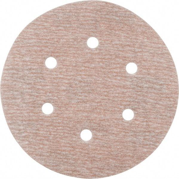 Norton - 6" Diam, 280 Grit, Aluminum Oxide Hook & Loop Disc - Extra Fine Grade, Coated, B Weight Paper Backing, Series A275 - Eagle Tool & Supply