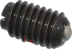 TE-CO - 3/8-16, 0.187" Ball Diam, 5/8" Body Length, 0.048" Max Ball Reach, Threaded Ball Plunger - Steel Body, Stainless Steel Ball, 5 Lb Initial End Force, 10 Lb Final End Force, Locking Element - Eagle Tool & Supply