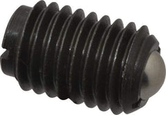 TE-CO - 5/8-11, 0.375" Ball Diam, 63/64" Body Length, 0.096" Max Ball Reach, Threaded Ball Plunger - Steel Body, Stainless Steel Ball, 9 Lb Initial End Force, 18 Lb Final End Force, Locking Element - Eagle Tool & Supply