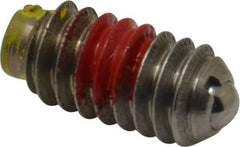 TE-CO - 1/4-20, 0.125" Ball Diam, 17/32" Body Length, 0.035" Max Ball Reach, Threaded Ball Plunger - Stainless Steel Body, Stainless Steel Ball, 4 Lb Initial End Force, 12 Lb Final End Force, Locking Element - Eagle Tool & Supply