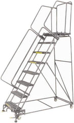 Ballymore - 113" 8 Step Ladder - 450 Lb Capacity, 80" Platform Height, 24" Base Width x 68" Depth, Heavy-Duty Serrated Grating - Eagle Tool & Supply