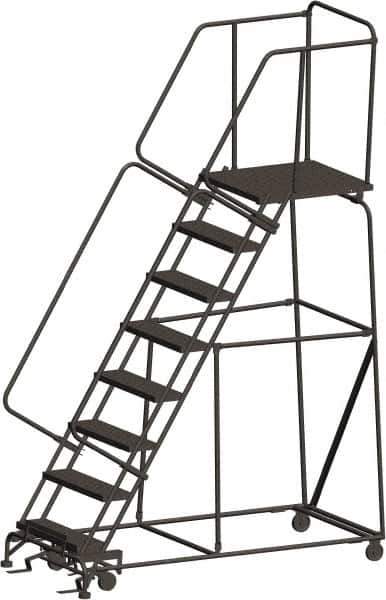 Ballymore - 113" 8 Step Ladder - 450 Lb Capacity, 80" Platform Height, 24" Base Width x 75" Depth, Heavy-Duty Serrated Grating - Eagle Tool & Supply