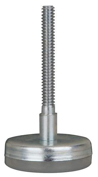 Gibraltar - 1/2-13 Bolt Thread, Stud Mount Leveling Pad & Mount - 250 Max Lb Capacity, 2.4" Base Diam, 4" Thread Length - Eagle Tool & Supply
