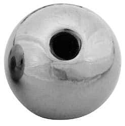 Gibraltar - 5/8-11 Thread, 1.88" Diam, Threaded Hole Ball Knob - Natural, Stainless Steel, Smooth Grip, 3/4" Hole Depth - Eagle Tool & Supply