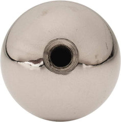 Gibraltar - 1/4-28 Thread, 1.38" Diam, Threaded Hole Ball Knob - Natural, Steel, Smooth Grip, 5/8" Hole Depth - Eagle Tool & Supply