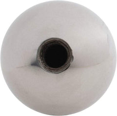 Gibraltar - 5/16-24 Thread, 1.38" Diam, Threaded Hole Ball Knob - Natural, Steel, Smooth Grip, 5/8" Hole Depth - Eagle Tool & Supply