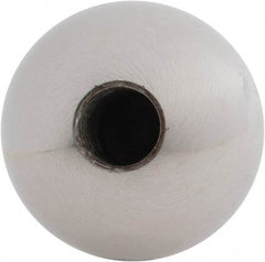Gibraltar - 7/16-20 Thread, 1.38" Diam, Threaded Hole Ball Knob - Natural, Steel, Smooth Grip, 5/8" Hole Depth - Eagle Tool & Supply