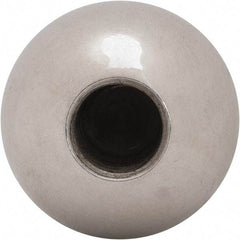 Gibraltar - 1/2-20 Thread, 1.38" Diam, Threaded Hole Ball Knob - Natural, Steel, Smooth Grip, 5/8" Hole Depth - Eagle Tool & Supply