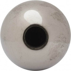 Gibraltar - 5/8-11 Thread, 1.88" Diam, Threaded Hole Ball Knob - Natural, Steel, Smooth Grip, 3/4" Hole Depth - Eagle Tool & Supply