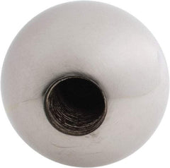 Gibraltar - 5/8-18 Thread, 1.88" Diam, Threaded Hole Ball Knob - Natural, Steel, Smooth Grip, 3/4" Hole Depth - Eagle Tool & Supply
