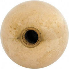 Gibraltar - 5/16-24 Thread, 1.38" Diam, Threaded Hole Ball Knob - Natural, Brass, Smooth Grip, 5/8" Hole Depth - Eagle Tool & Supply