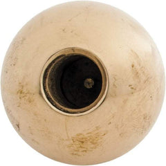 Gibraltar - 1/2-13 Thread, 1.38" Diam, Threaded Hole Ball Knob - Natural, Brass, Smooth Grip, 5/8" Hole Depth - Eagle Tool & Supply