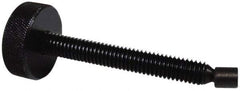 Gibraltar - 5/16-18 Knurled Shoulderless Swivel Pad Tip Steel Thumb Screw - 2-3/8" OAL, 1-1/8" Head Diam x 3/8" Head Height, Black Oxide Finish - Eagle Tool & Supply