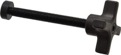 Made in USA - 3/8-16 Lobed Shoulder Swivel Pad Tip Steel Thumb Screw - 4-1/2" OAL, 2" Head Diam x 1-1/8" Head Height, Black Oxide Finish - Eagle Tool & Supply