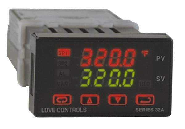 Dwyer - -350 to 4,208°F 1/32 DIN Temperature/Process Control - Dual 4-Digit LCD Display, Fuzzy Logic PID Control, 100-240 VAC/VDC - Eagle Tool & Supply