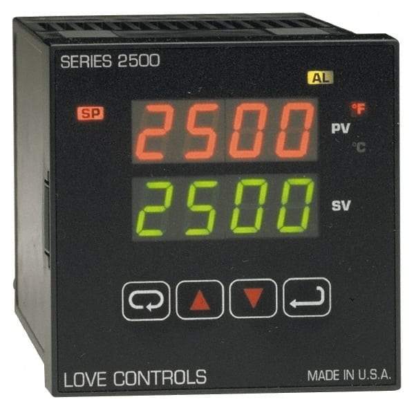 Dwyer - -350 to 2,500°F 1/4 DIN Temperature Control - Dual 4-Digit LCD Display, PID Control, 100-240 VAC/VDC - Eagle Tool & Supply