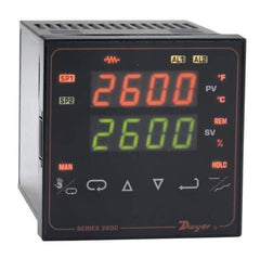 Dwyer - 2,320 to 4,208°F 1/4 DIN Temperature/Process Control - Dual 4-Digit LCD Display, Fuzzy Logic PID Control, 100-240 VAC/VDC - Eagle Tool & Supply