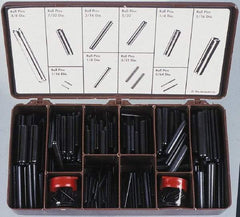 Made in USA - 300 Piece, 1/16 to 3/8" Pin Diam, Spring Pin Assortment - 18-8 Stainless Steel - Eagle Tool & Supply