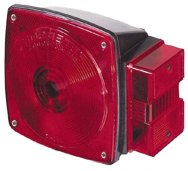 Peterson - 4-1/2" Long x 4-1/2" Wide Red Towing Lights - 12 Volt, Plastic - Eagle Tool & Supply