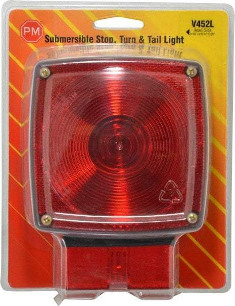 Peterson - 4-1/2" Long x 4-1/2" Wide Red Towing Lights - 12 Volt, Plastic - Eagle Tool & Supply