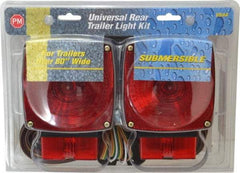 Peterson - 4-1/2" Long x 4-1/2" Wide Red Towing Lights - 12 Volt, Plastic - Eagle Tool & Supply