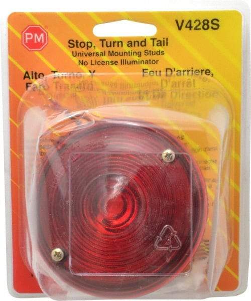 Peterson - 3-3/4" Diam, Red Lens & Reflector - Plastic, 12 Volt - Eagle Tool & Supply