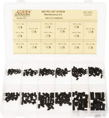 Value Collection - 375 Piece, M3 to M8, Steel Set Screw Assortment - Hex Head, Hex Socket Drive, 3 to 16mm Long - Eagle Tool & Supply