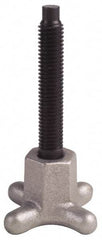 Gibraltar - 1/4-20 Lobed Shoulder Dog Point Tip Grade 12L14 Steel Thumb Screw - 2-1/4" OAL, 1-1/8" Head Diam x 3/4" Head Height, Black Oxide Finish - Eagle Tool & Supply