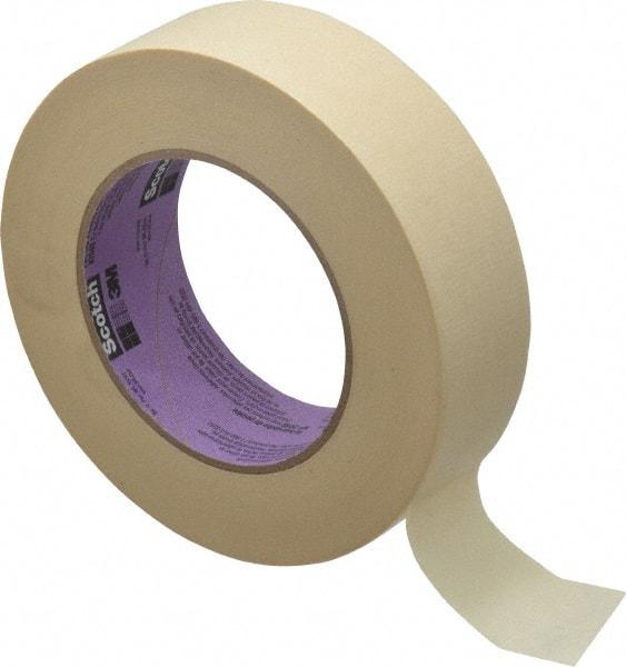 3M - 1-1/2" Wide x 60 Yd Long Tan Paper Masking Tape - Series 2040, 5.5 mil Thick, 23 In/Lb Tensile Strength - Eagle Tool & Supply