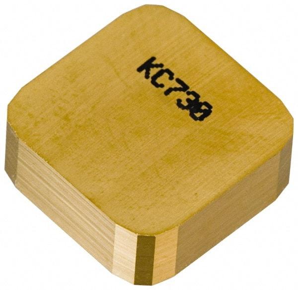 Kennametal - SNKN1504 Grade KC725M Carbide Milling Insert - TiN/TiCN/TiN Finish, 3/16" Thick, 5/8" Inscribed Circle - Eagle Tool & Supply