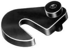 Made in USA - 25/32" Slot ID, 1-3/4" Slot to Bolt Hole Length, 1/2" Thick, Case Hardened Steel Swing C Washer - 5/8" Bolt Hole to Small End Radius, 1-1/4" Slot to Large End Radius, 1/2" Bolt Hole ID, 3/8" Shoulder Bolt, Black Oxide Finish - Eagle Tool & Supply