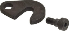 Made in USA - 13/32" Slot ID, 1" Slot to Bolt Hole Length, 1/4" Thick, Case Hardened Steel Swing C Washer - 3/8" Bolt Hole to Small End Radius, 3/4" Slot to Large End Radius, 3/8" Bolt Hole ID, 5/16" Shoulder Bolt, Black Oxide Finish - Eagle Tool & Supply