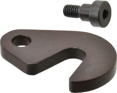 Made in USA - 21/32" Slot ID, 1-1/2" Slot to Bolt Hole Length, 3/8" Thick, Case Hardened Steel Swing C Washer - 9/16" Bolt Hole to Small End Radius, 1-1/8" Slot to Large End Radius, 1/2" Bolt Hole ID, 3/8" Shoulder Bolt, Black Oxide Finish - Eagle Tool & Supply