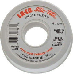 LA-CO - 1/2" Wide x 1,200" Long General Purpose Pipe Repair Tape - 3 mil Thick, -450 to 550°F, White - Eagle Tool & Supply