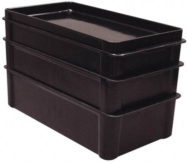 MFG Tray - 200 Lb Load Capacity Black Fiberglass Tote Container - Stacking, 23.4" Long x 12" Wide x 3.1" High - Eagle Tool & Supply