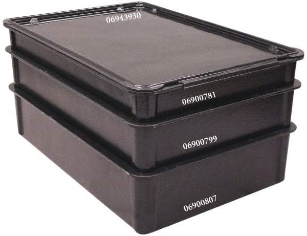 MFG Tray - 400 Lb Load Capacity Black Fiberglass Tote Container - Stacking, 25.8" Long x 17.8" Wide x 4-1/2" High - Eagle Tool & Supply