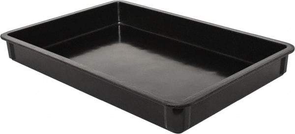 MFG Tray - 400 Lb Load Capacity Black Fiberglass Tote Container - Stacking, 25.8" Long x 17.8" Wide x 3" High - Eagle Tool & Supply