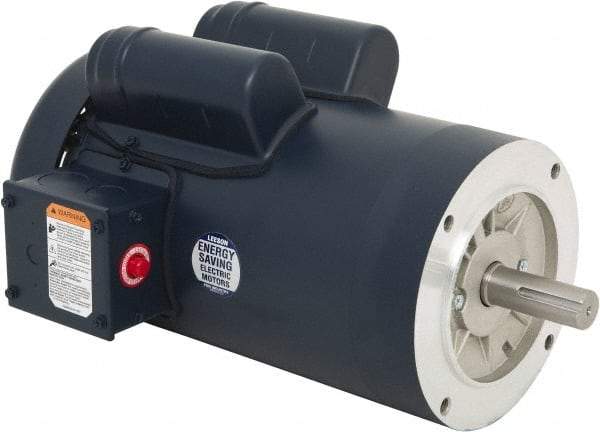 Leeson - 2 Max hp, 1,800 Max RPM, Capacitor Start Electric AC DC Motor - 115/230 V Input, Single Phase, 145TC Frame, C-Face Mount, TEFC Enclosure - Eagle Tool & Supply