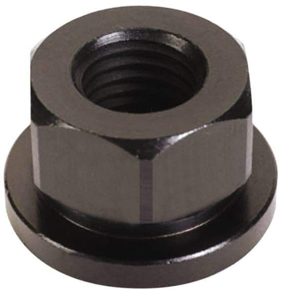 TE-CO - 5/16-18, 3/4" Flange Diam, 3/8" High, 9/16" Across Flats, Flange Nut - Grade 12L14 Steel, Black Oxide Finish, 1/8" Flange Height, TCMAI - Eagle Tool & Supply