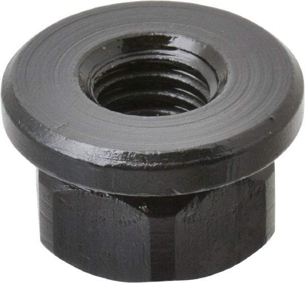 TE-CO - 3/8-16, 7/8" Flange Diam, 1/2" High, 11/16" Across Flats, Flange Nut - Grade 12L14 Steel, Black Oxide Finish, 1/8" Flange Height, TCMAI - Eagle Tool & Supply