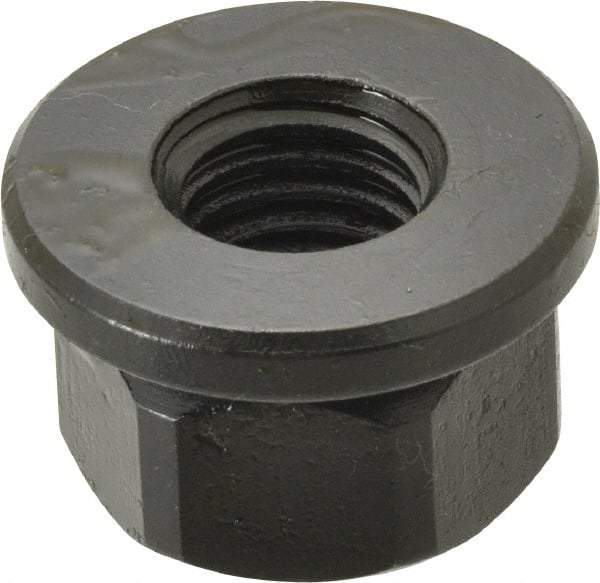 TE-CO - 5/8-11, 1-3/8" Flange Diam, 13/16" High, 1-1/16" Across Flats, Flange Nut - Grade 12L14 Steel, Black Oxide Finish, 3/16" Flange Height, TCMAI - Eagle Tool & Supply