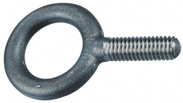Gibraltar - 6,400 Lb Capacity, Alloy Steel, 3/4 Thread, Fixed Lifting Eye Bolt - Fully Threaded, 2" Shank, 2" Thread Length, No Shoulder - Eagle Tool & Supply
