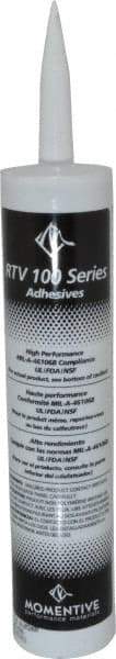 Momentive Performance Materials - 10.1 oz Tube Silver RTV Silicone Joint Sealant - 400°F Max Operating Temp, 20 min Tack Free Dry Time, 24 hr Full Cure Time, Series RTV100 - Eagle Tool & Supply